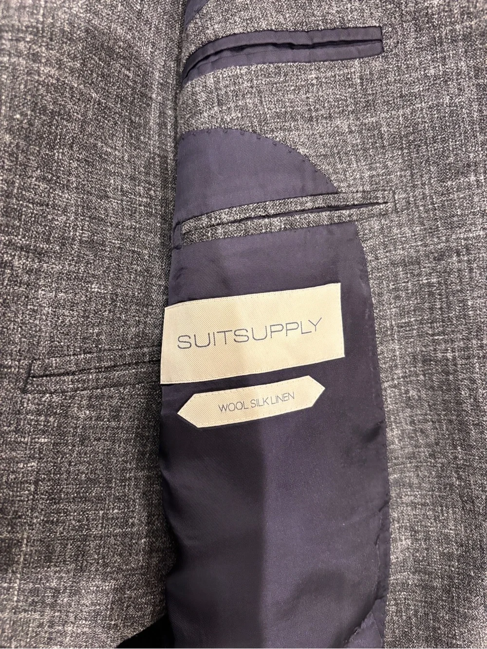Suitsupply Gray Textured Two-Button Blazer